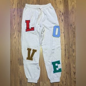 LOVE arie sweatpants size medium lone